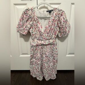 Floral eyelet French Connection Dress with side cut out
